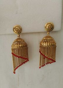 Gold Jhumka Earrings