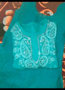 combo ✨ chikankari kurti and black sheer gown ♥️