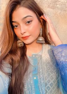 Long Kurti Straight , Light Blue See Through