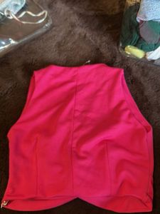 Pink Knot-Front Crop Top