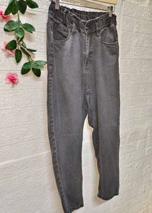Zudio Gray High-Waisted Jeans