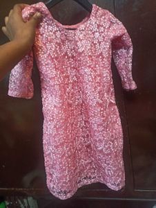Pink Floral Lace Dress