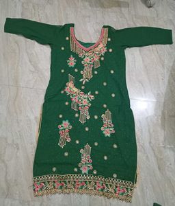 Elegant Green Embroidered Suit