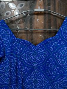 Blue Printed Ethnic Dress