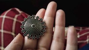 Oxidised Silver Round Ring