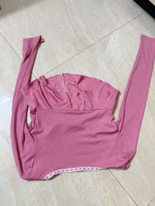 NEWME pink full sleeves cute top