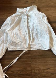 Plain White Crop Shirt.