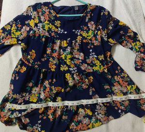 *Flat 50 Off* XXL Dark Blue Floral Top