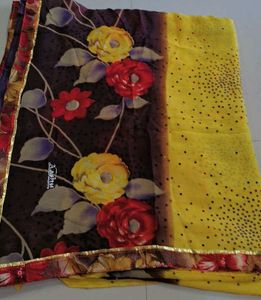 Floral Yellow Saree