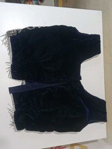 Embellished Black Crop Top