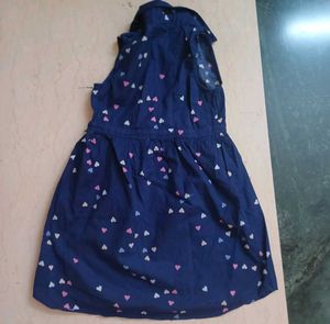 Girls' Sleeveless Heart Print Dress For Kids