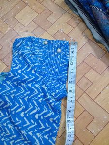 Blue Floral Saree with readymade Blouse