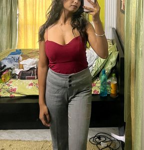 Super hot maroon noodles strap padded top