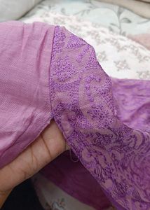 Purple And Black Shirt Nd Dupatta