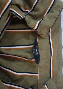 Striped Olive Green Shirt