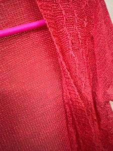 Coral Knit Cropped Cardigan