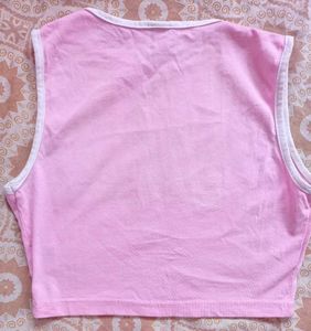Pink CourtSide Crop Tank