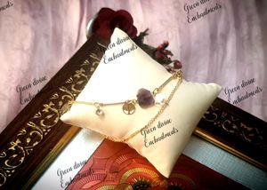 New RAW AMETHYST minimal bracelet with TREE OF LIFE CHARMS🌸 ❤️