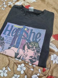 Vintage 'He & She' Graphic Tee
