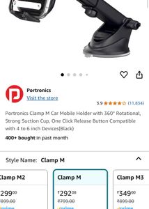 Portronics Clamp M Car Mobile Holder with 360°