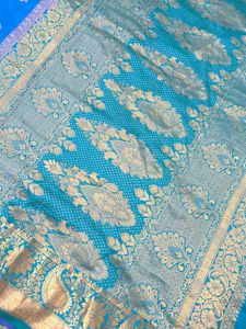 vintage Kanjivaram Blue &amp; Gold Saree