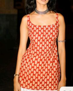 Red Paisley Kurti Stiched