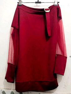 Maroon Drop Shoulder Top