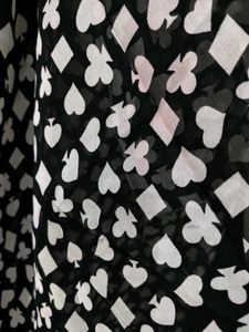 Black White Shrug with Cards Print