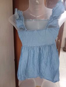 Denim Ruffle Dress