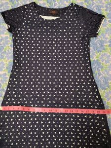 Navy Blue Patterned Dress