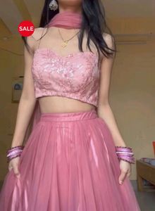 Pink Lehenga With Dupatta And Blouse