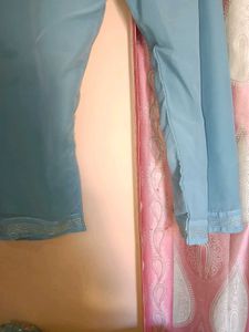 Elegant Blue Embroidered Kurta Set