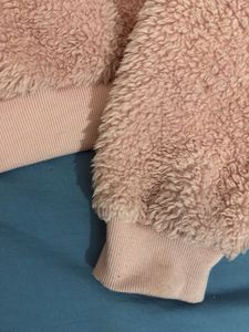 Pink cropped Fur sweatshirt