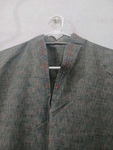 Embroidered Gray Kurta
