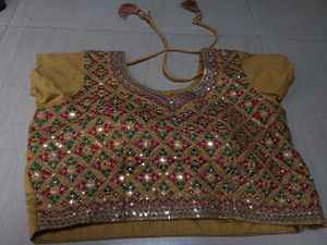 Vibrant Yellow &amp; Pink Mirror Work Ghaghra Choli wi