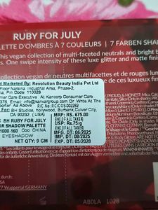 Ruby July Eyeshadow Palette