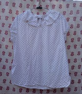 Polka Dot Ruffle Top