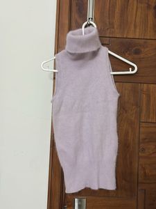 High Neck Cute Sweater Purple