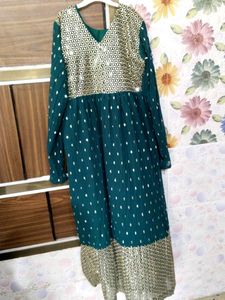 Teal Embellished Maxi Dress