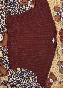 Maroon Knit Top