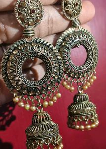 Gold Jhumka Earrings