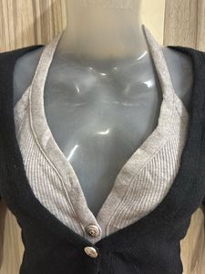 halter neck cardigan style top