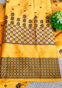 Assamese Mekhela Sador New Design Dyed Toss