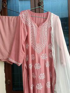 Pink Embroidered Kurta Set