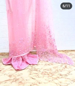 baby pink saree🩷