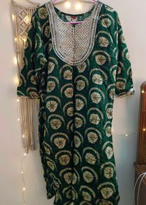 Women Green Kurta 5XL