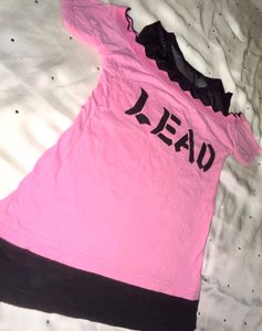 Pink &#34;LEAD&#34; Graphic Top