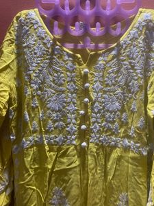 Yellow Embroidered Kurta