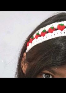 Handmade Crochet Strawberry Headband