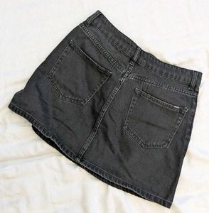 Black Denim Mini Skirt